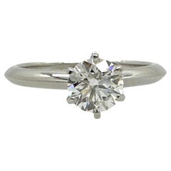 Tiffany & Co. Bague de fiançailles solitaire diamant rond brillant 0,80 cts H VS2