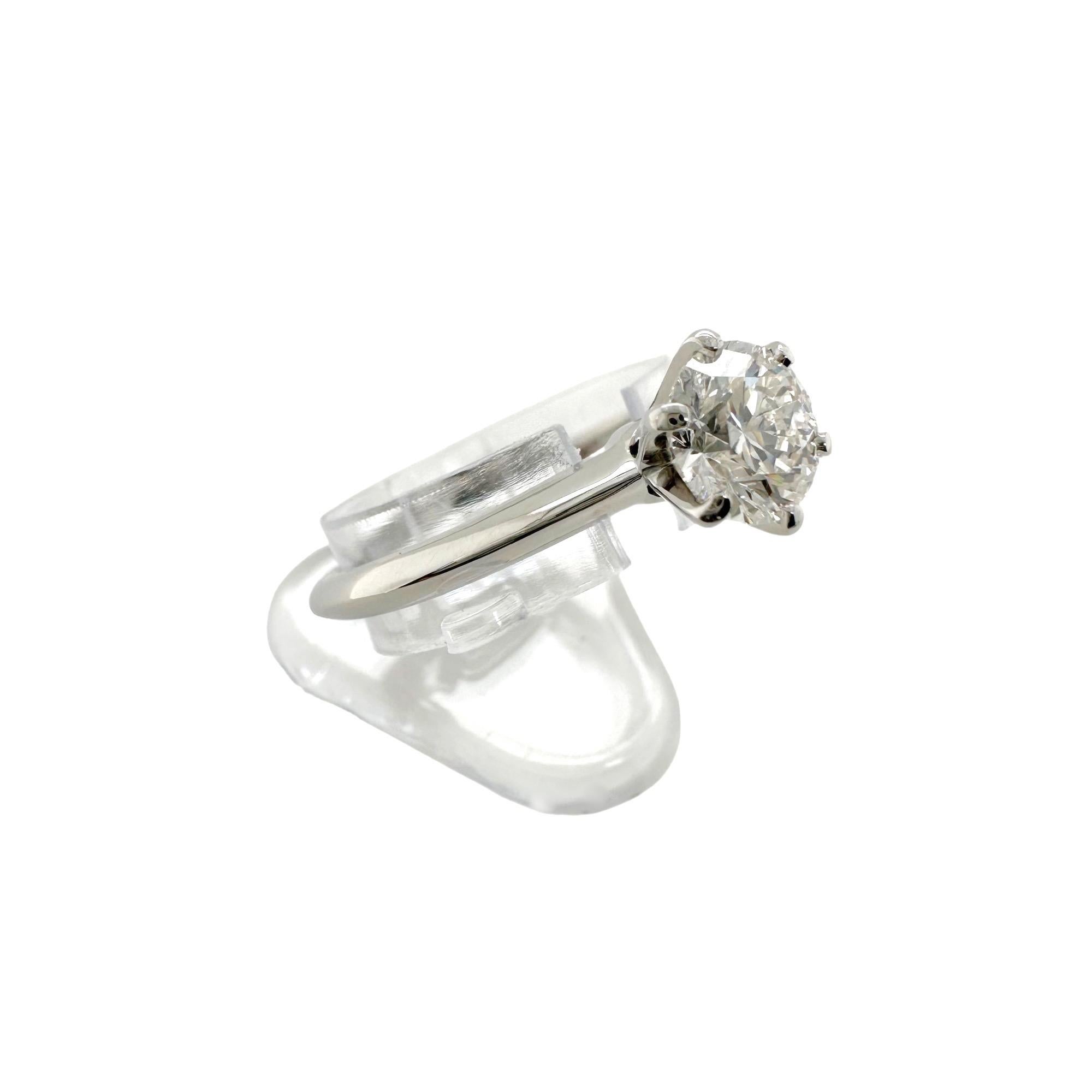 Tiffany & Co Platinum Diamond Engagement Ring Round 0.84 ct H SI1 7