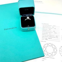 Tiffany & Co. Round Brilliant Diamond 1.05 Cts I VVS2 Engagement Ring Platinum