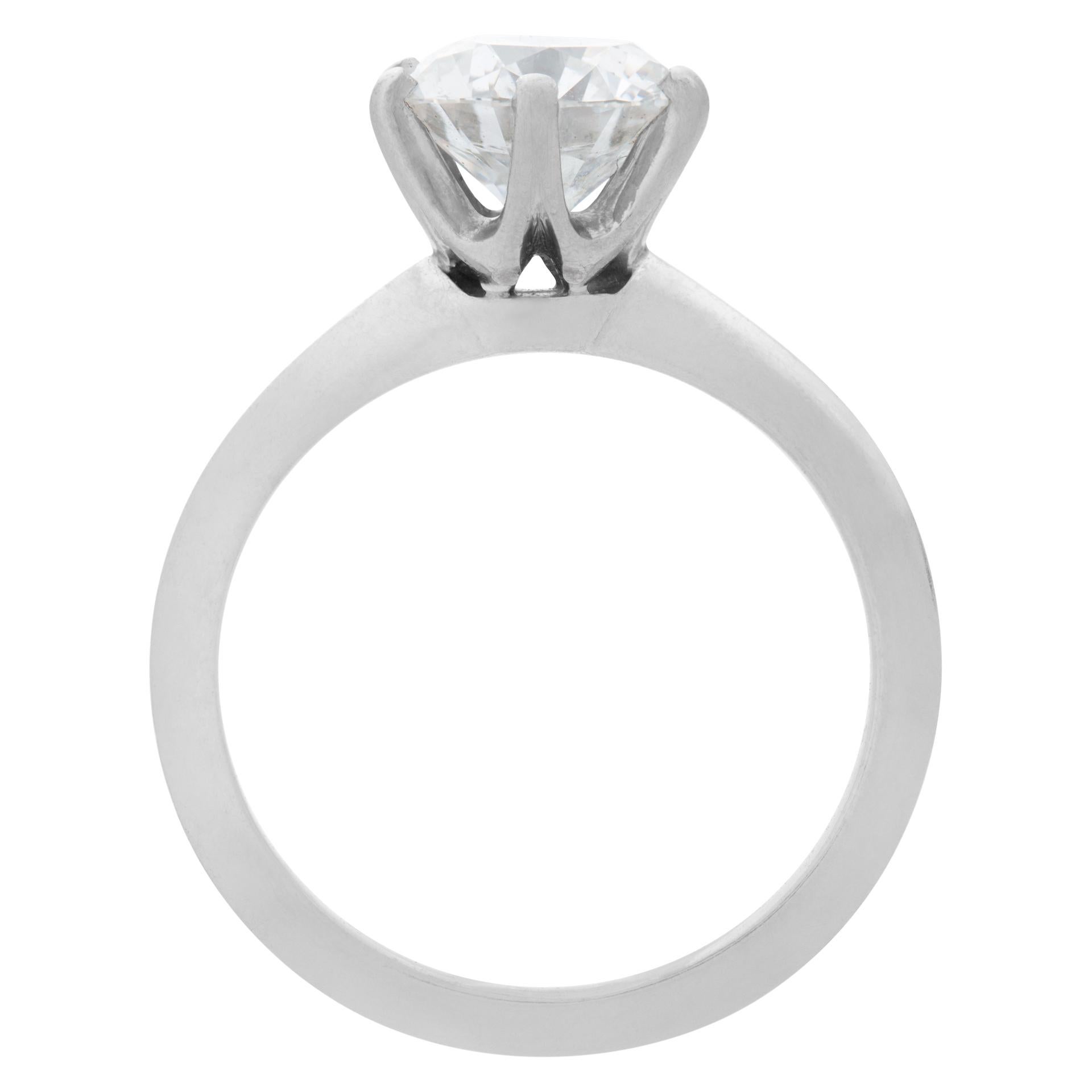 Brilliant Cut Tiffany & Co. Round Brilliant Diamond 1.53 Carat 'E Color, VVS2 Clarity' Ring For Sale