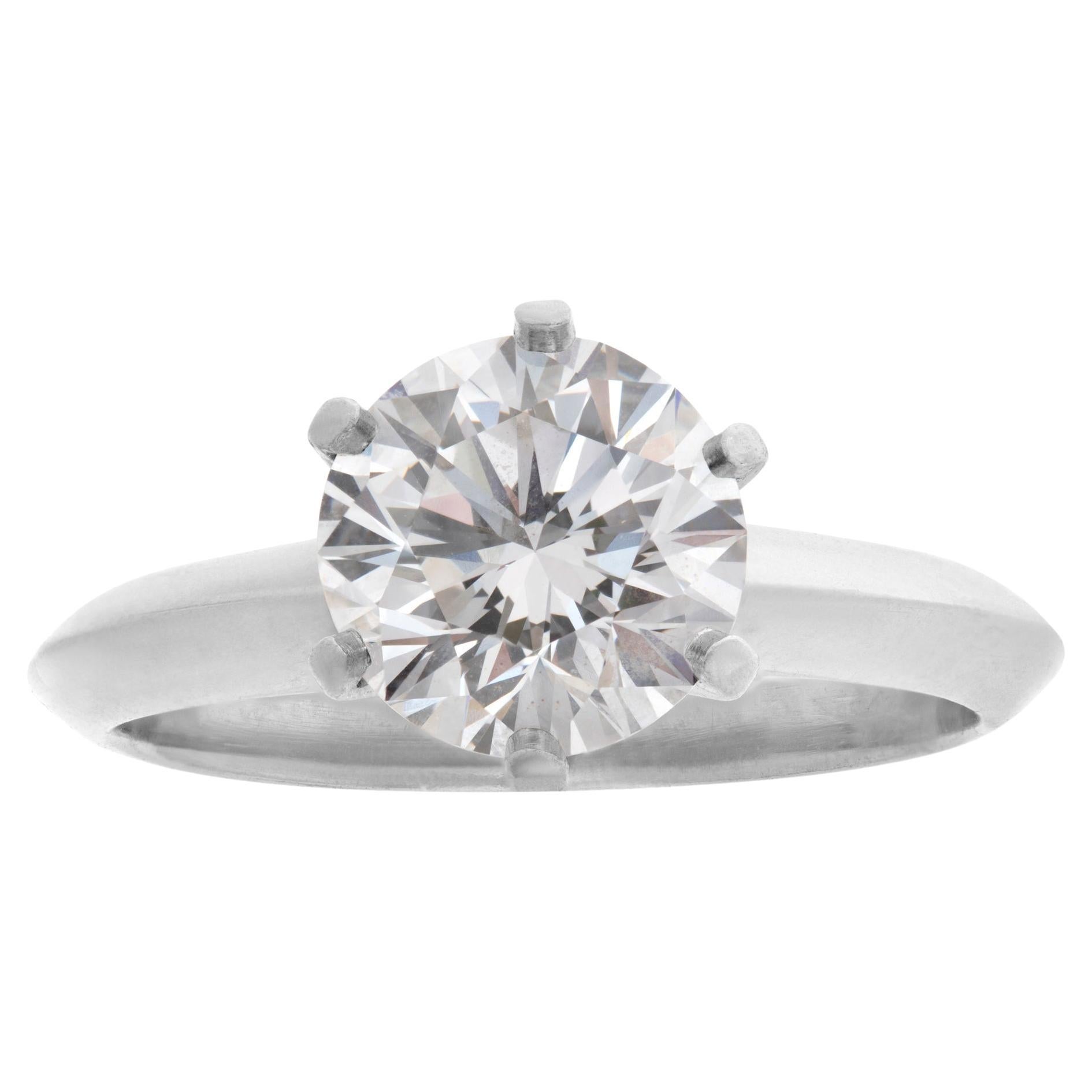 Tiffany & Co. Round Brilliant Diamond 1.53 Carat 'E Color, VVS2 Clarity' Ring For Sale