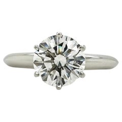 Tiffany & Co. Round Brilliant Diamond 1.60 cts D VS2 Engagement Ring PLAT