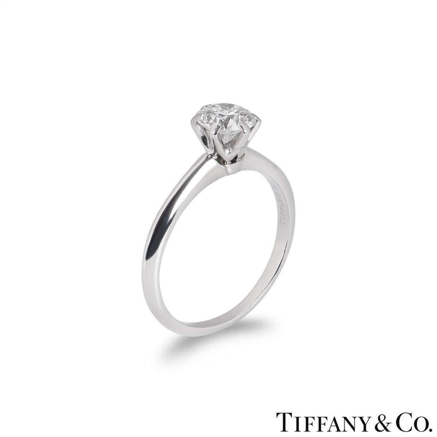 Tiffany and Co. Round Brilliant Diamond Engagement Ring 1.02 Carat GIA  Certified at 1stDibs
