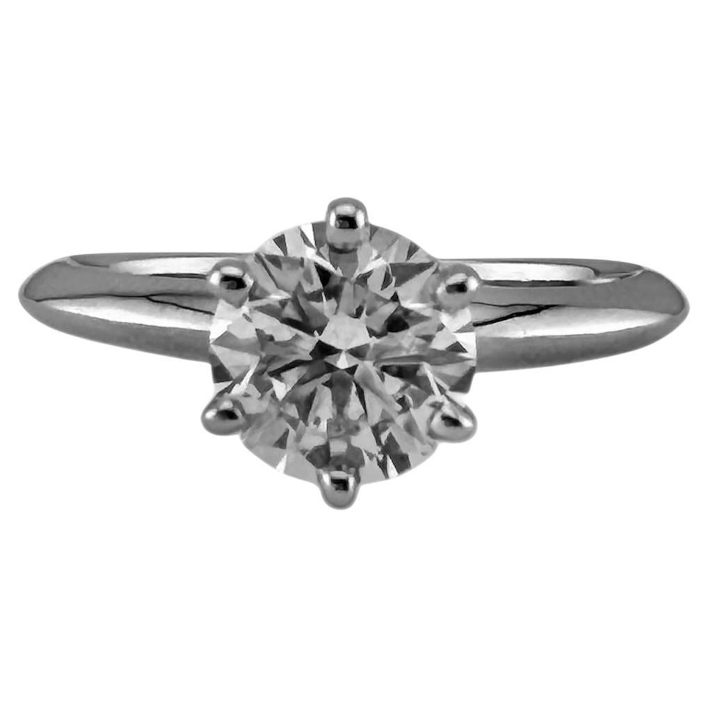 Tiffany & Co Round Brilliant Diamond Engagement Ring 1.02 cts F VS2 Platinum