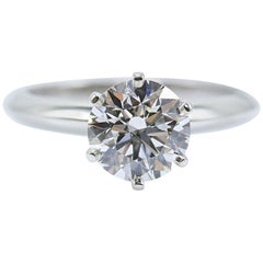 Tiffany & Co. Round Brilliant Diamond Engagement Ring 1.68 Carat G VVS2 Platinum