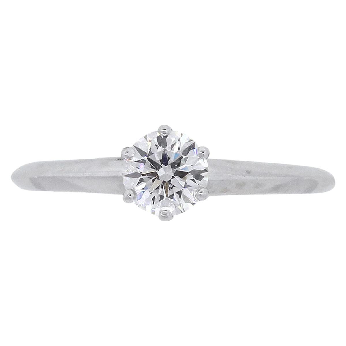 Tiffany and Co. Round Brilliant Diamond Platinum Engagement Ring at 1stDibs