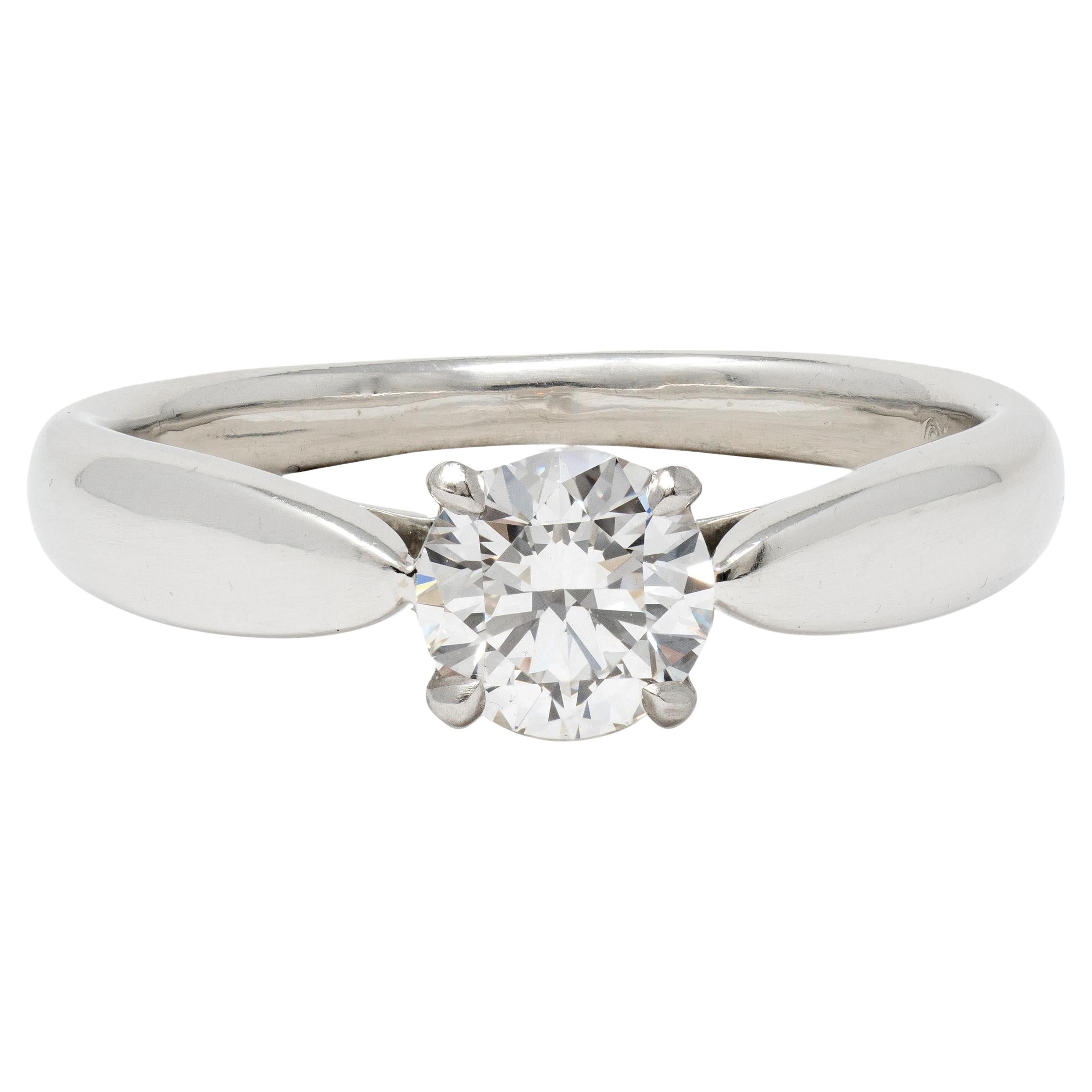 Tiffany & Co. Round Brilliant Diamond Platinum Harmony Solitaire Engagement Ring