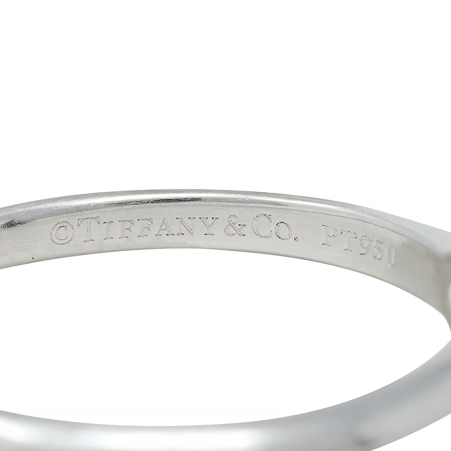 Tiffany & Co. Round Brilliant Diamond Platinum Solitaire Vintage Engagement Ring For Sale 2