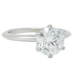 Tiffany & Co. Round Brilliant Diamond Platinum Solitaire Vintage Engagement Ring