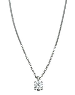 Tiffany & Co. Round Brilliant Diamond Solitaire Pendant Necklace in Platinum