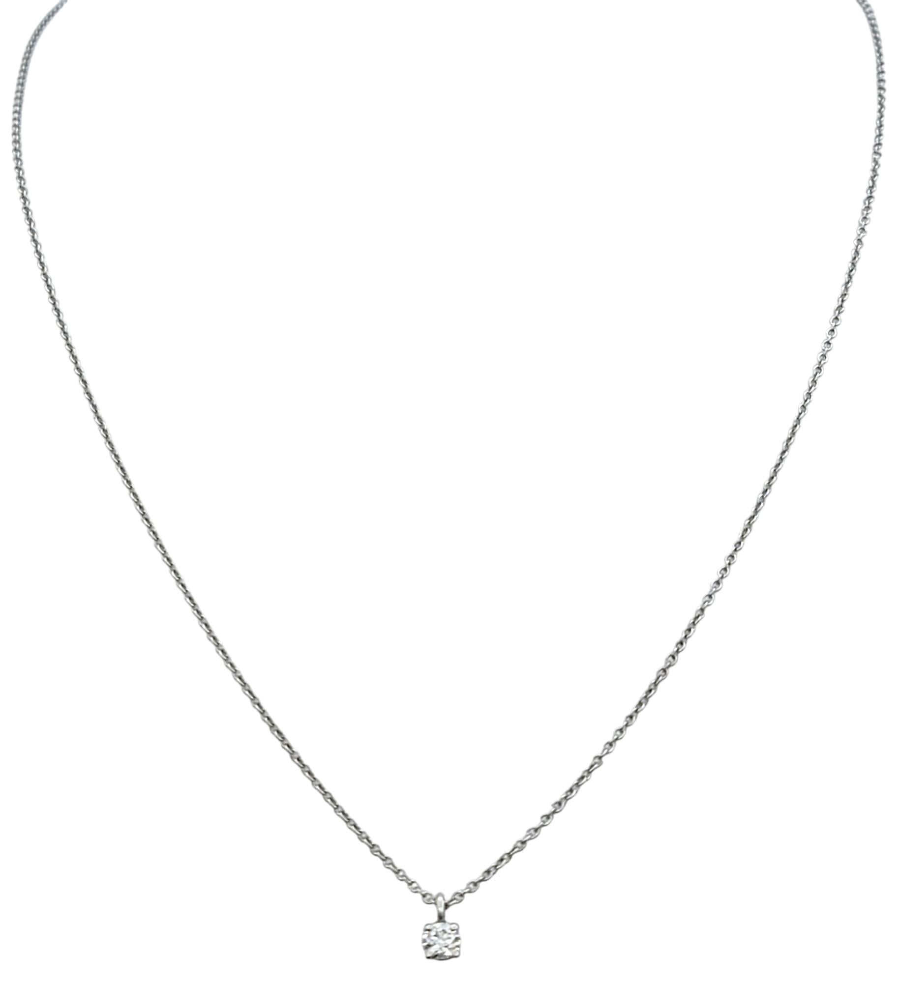 Tiffany & Co. Collar Colgante Solitario de Platino con Diamante Brillante Redondo Corte redondo en venta