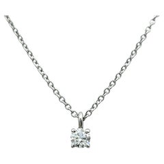 Tiffany & Co. Round Brilliant Diamond Solitaire Pendant Necklace in Platinum