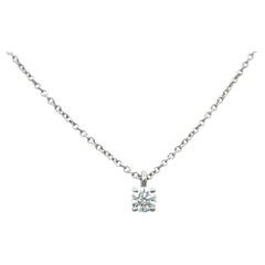 Tiffany & Co. Round Brilliant Diamond Solitaire Pendant Necklace in Platinum