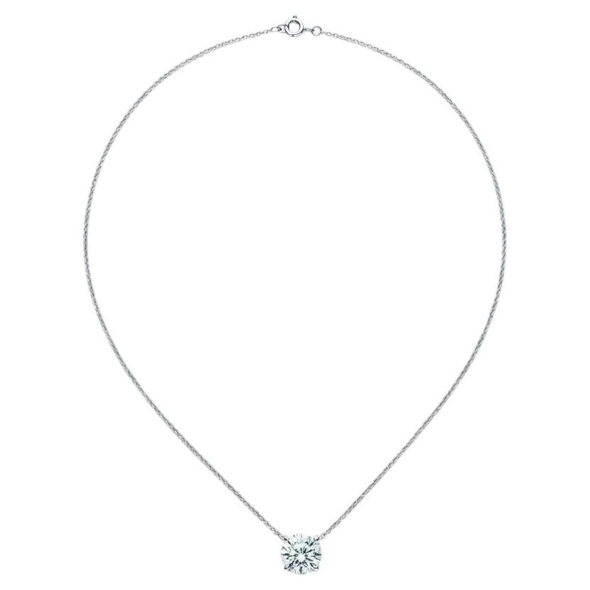 Tiffany & Co. Round Brilliant Diamond Solitaire Platinum Pendant