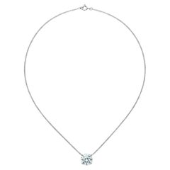 Tiffany & Co. Round Brilliant Diamond Solitaire Platinum Pendant