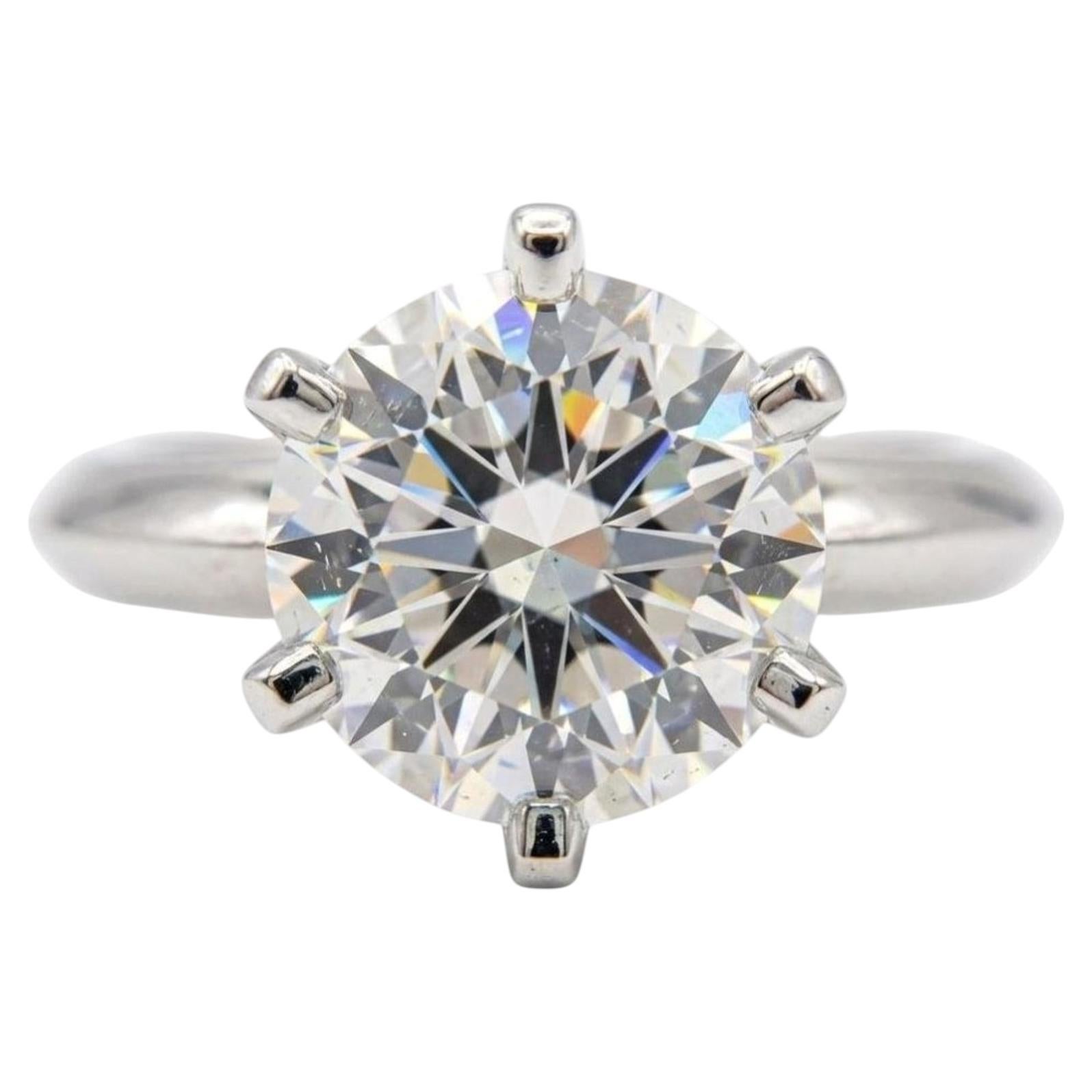 Tiffany & Co. Round Brilliant Diamond Solitaire Platinum Ring