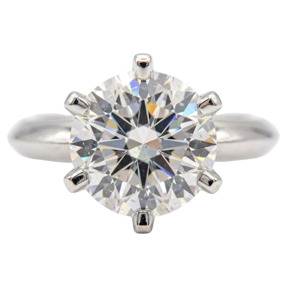 Tiffany & Co. Round Brilliant Diamond Solitaire Platinum Ring
