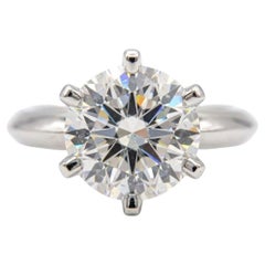 Tiffany & Co. Round Brilliant Diamond Solitaire Platinum Ring