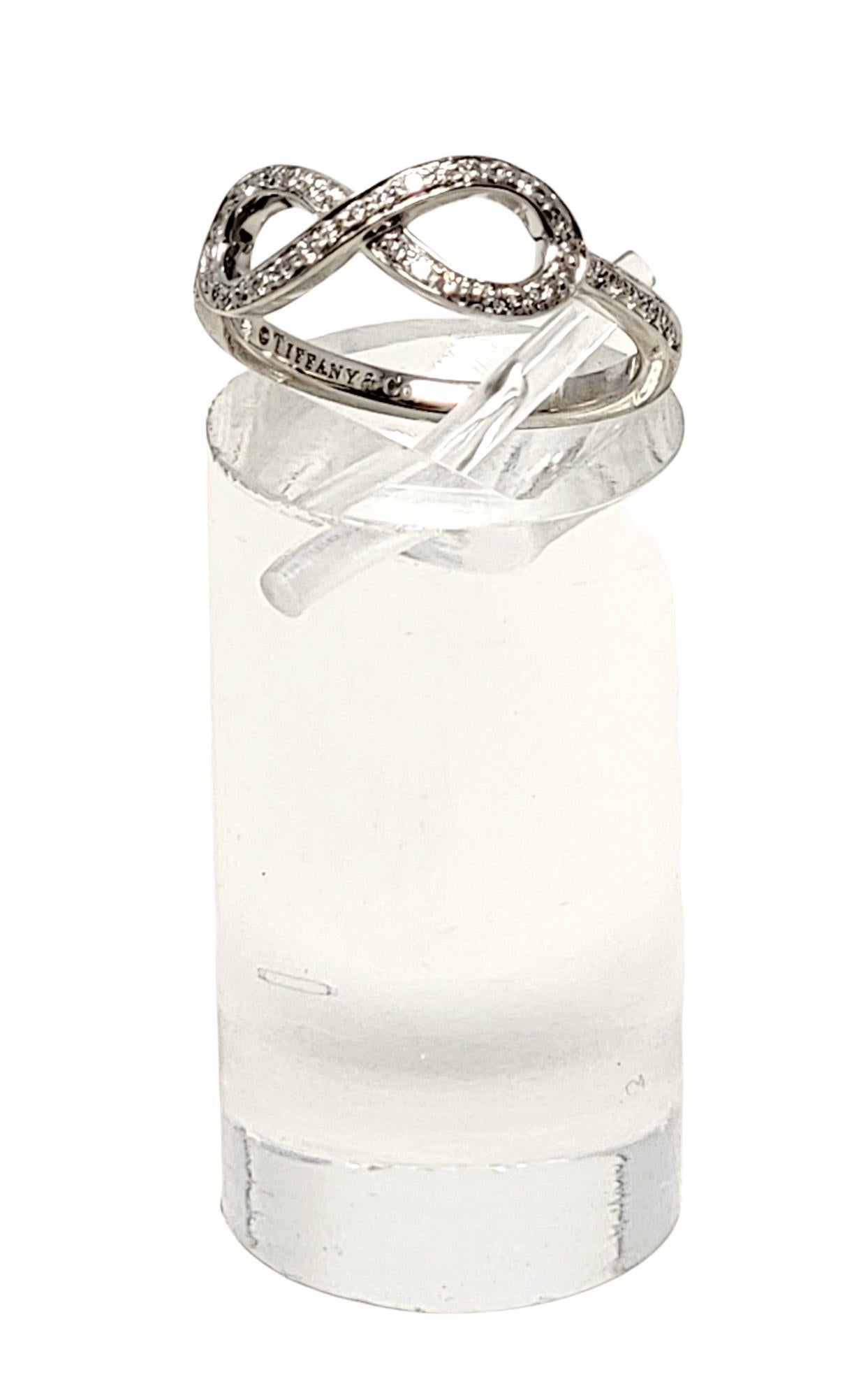 Tiffany & Co. Round Brilliant Pave Diamond Infinity Symbol Band Ring in Platinum 4
