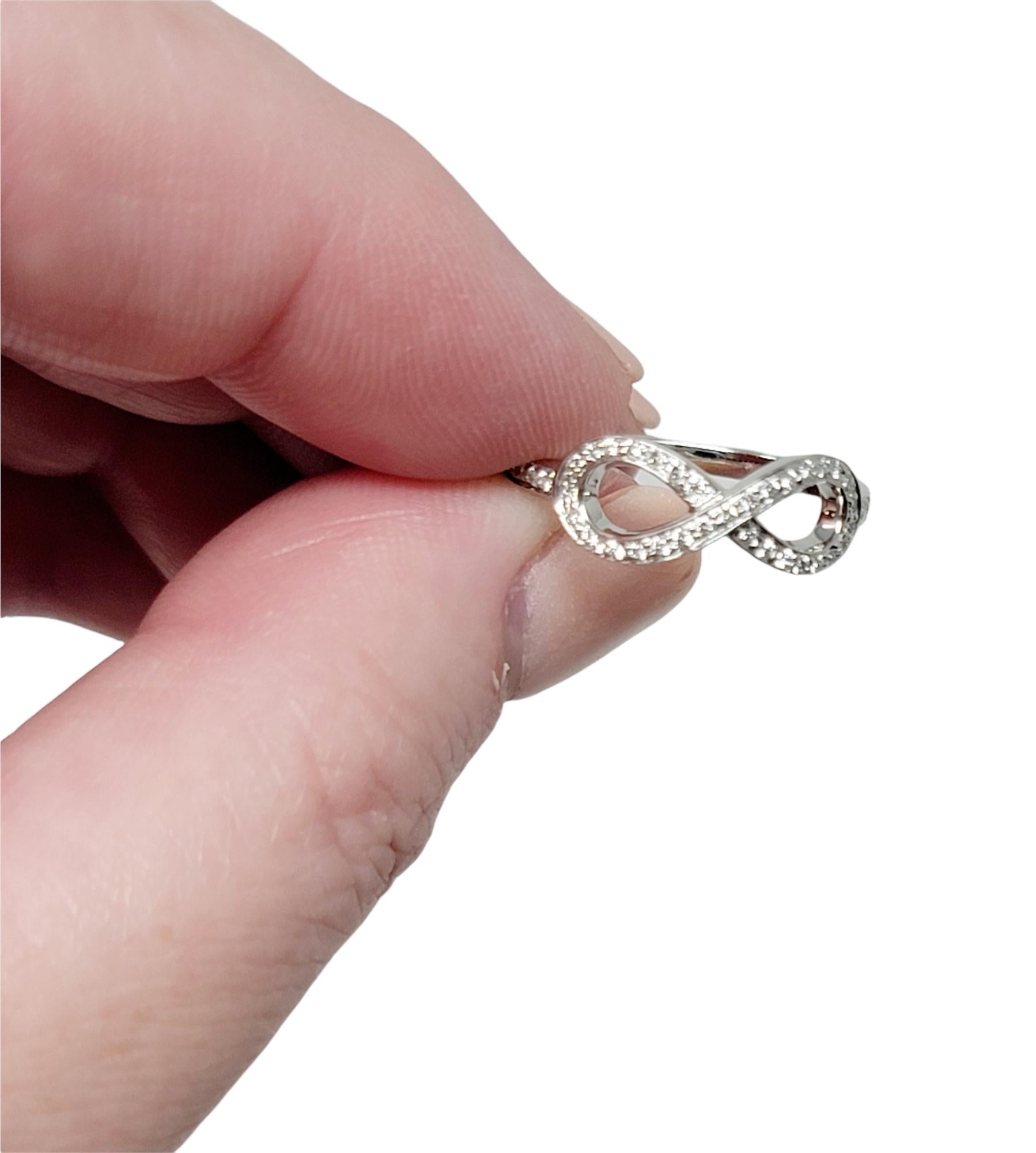 Tiffany & Co. Round Brilliant Pave Diamond Infinity Symbol Band Ring in Platinum 6