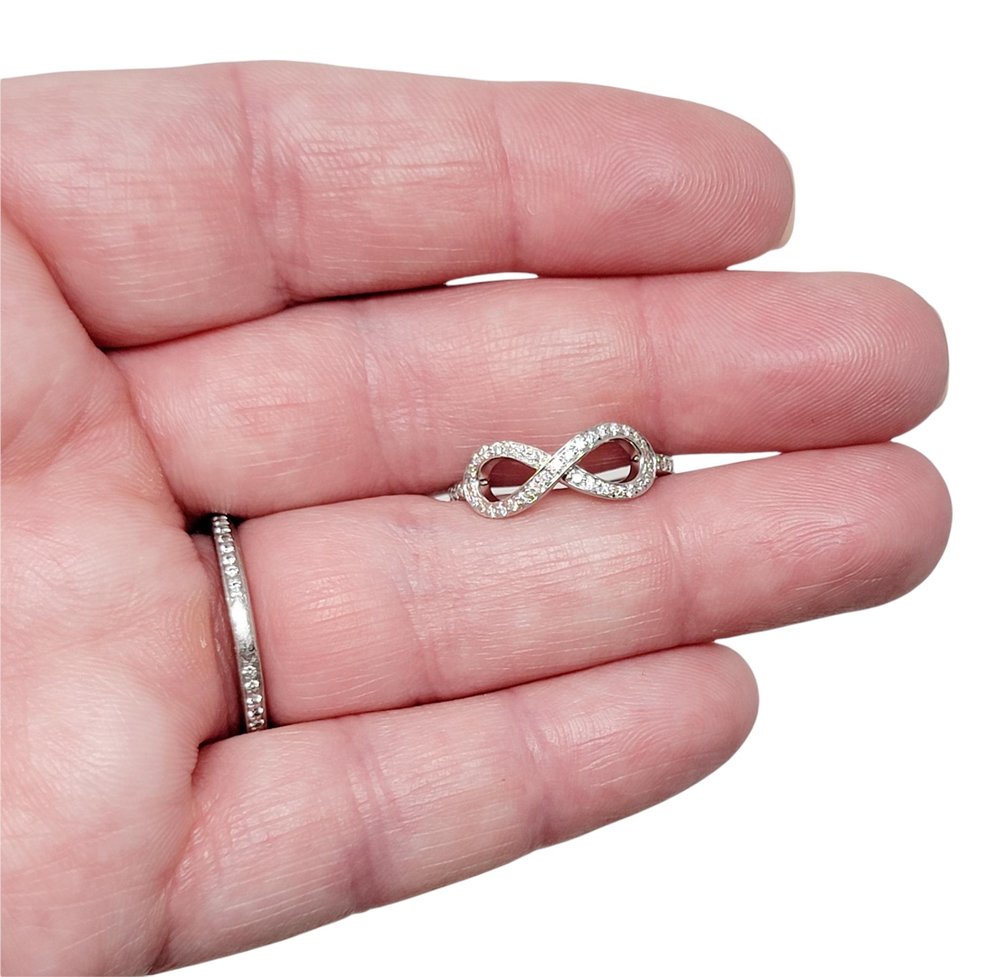 Tiffany & Co. Round Brilliant Pave Diamond Infinity Symbol Band Ring in Platinum 7