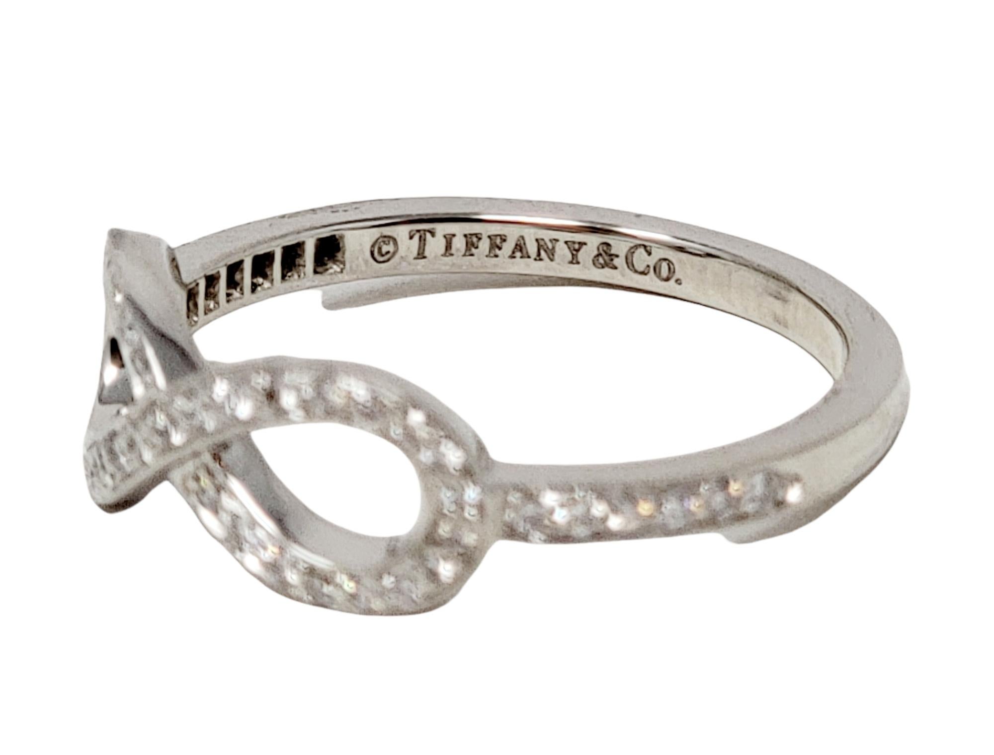 Tiffany & Co. Round Brilliant Pave Diamond Infinity Symbol Band Ring in Platinum 8