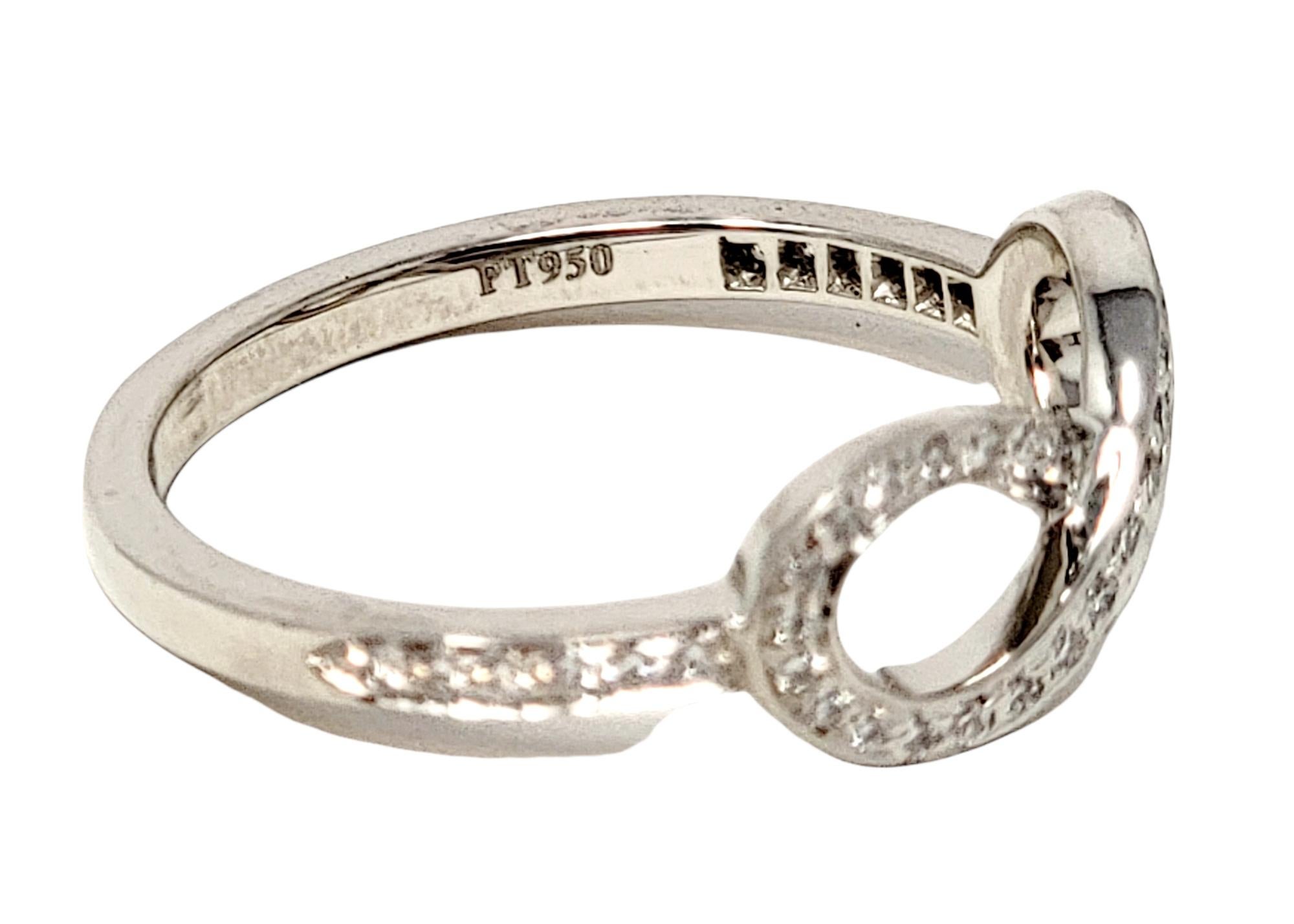 Tiffany & Co. Round Brilliant Pave Diamond Infinity Symbol Band Ring in Platinum 9