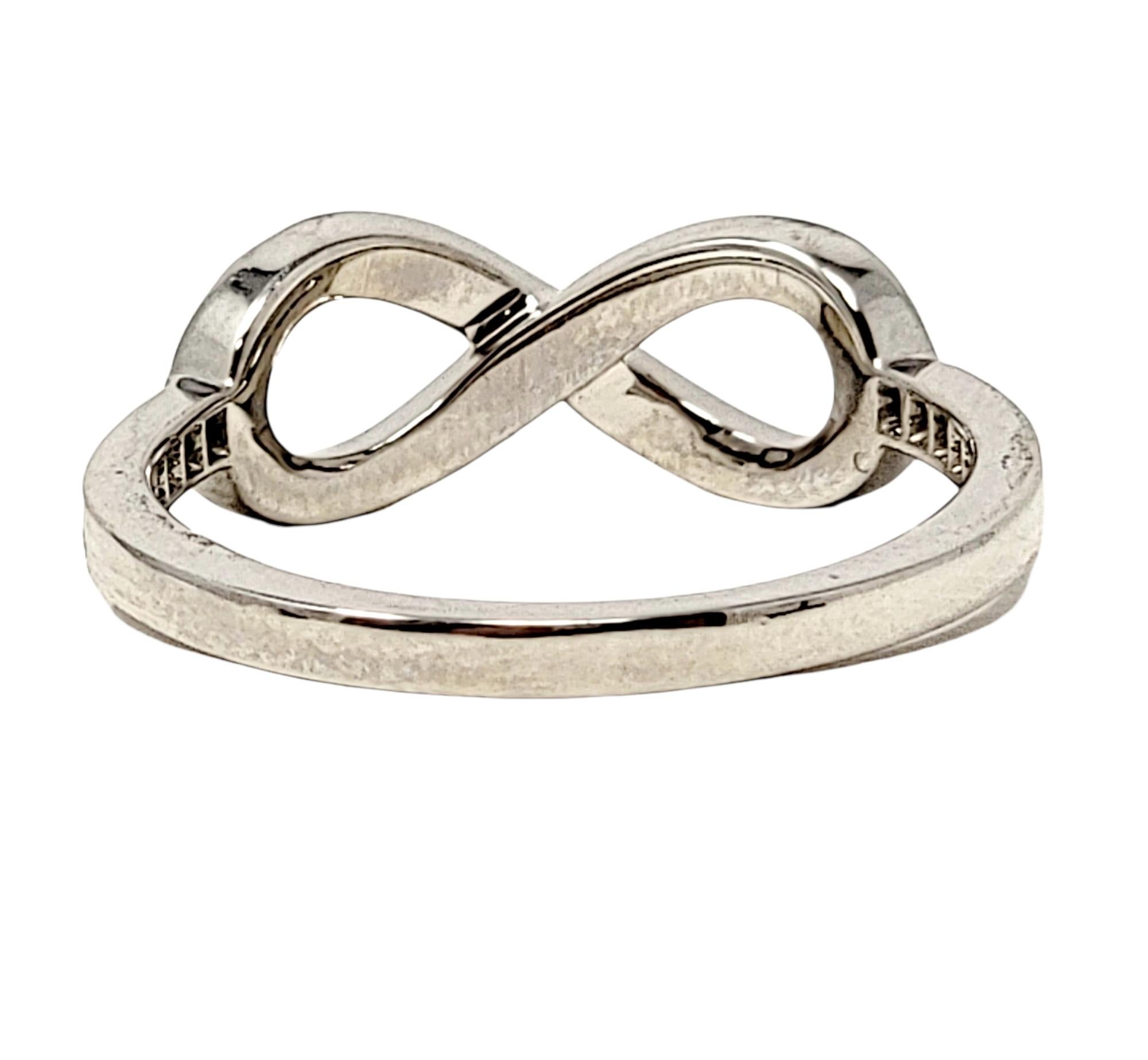 Contemporary Tiffany & Co. Round Brilliant Pave Diamond Infinity Symbol Band Ring in Platinum