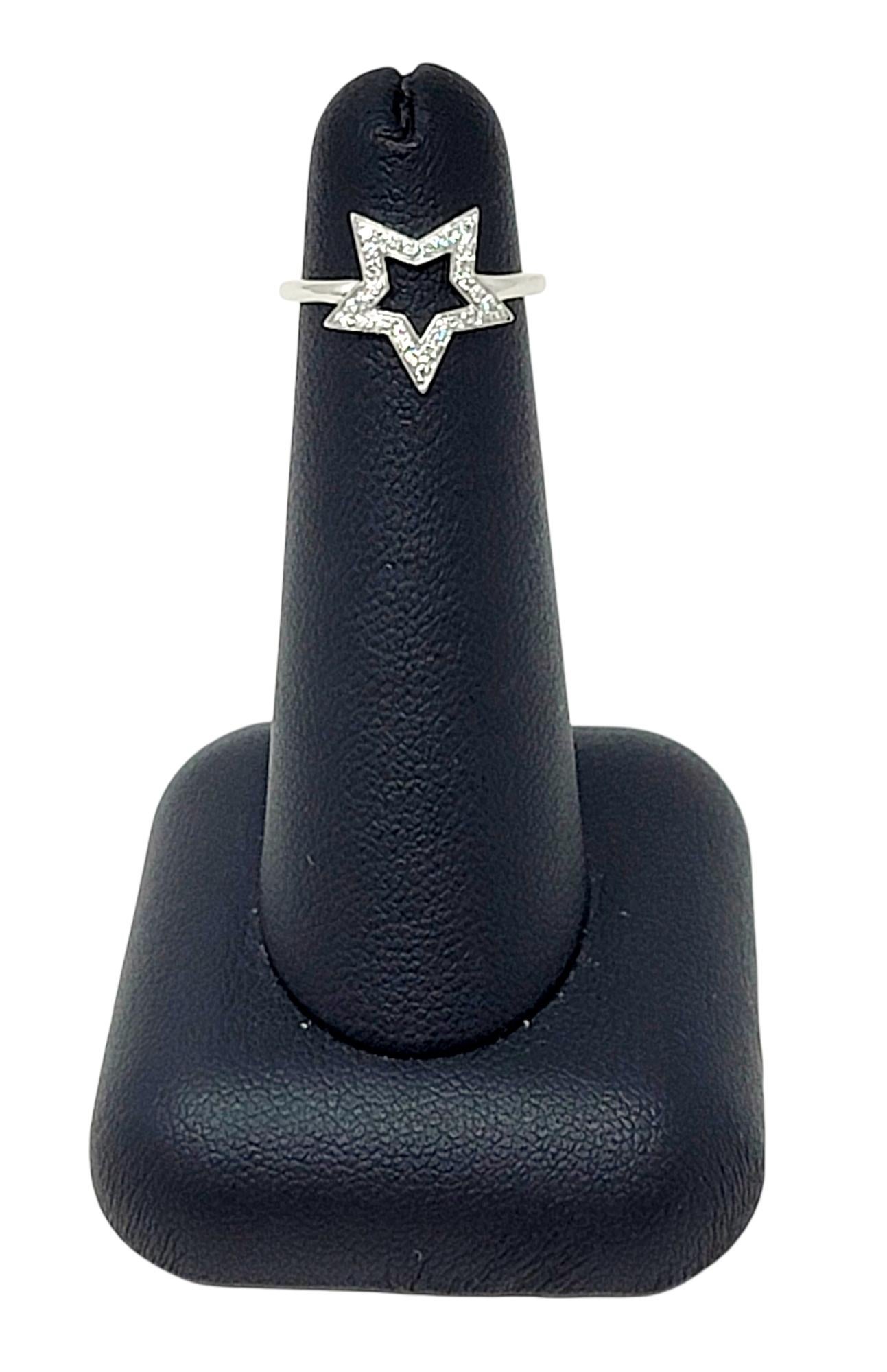 Tiffany & Co. Round Brilliant Pave Diamond Star Symbol Band Ring in Platinum For Sale 1
