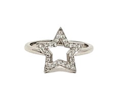 Tiffany & Co. Pavé Diamond 5 Point Open Star Motif Band Ring in Platinum