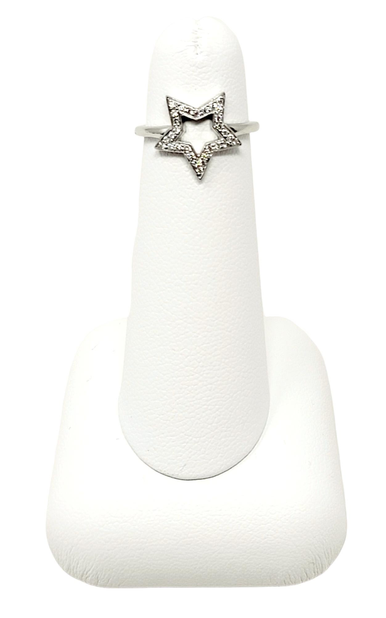 Round Cut Tiffany & Co. Round Brilliant Pave Diamond Star Symbol Band Ring in Platinum For Sale