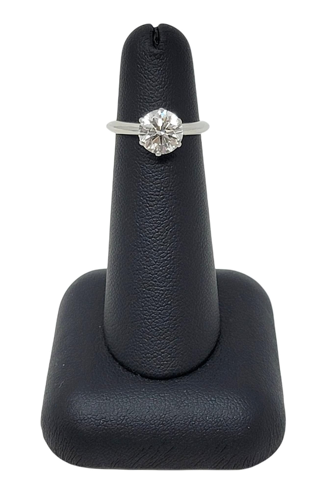 Tiffany & Co. Round Brilliant Solitaire Platinum Engagement Ring 1.61 Carat  4