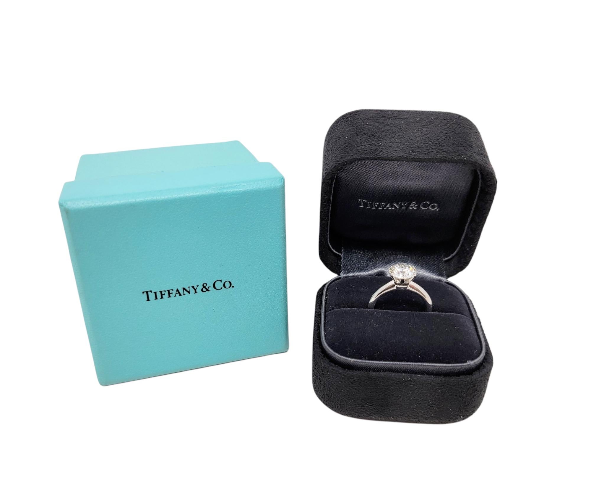 Tiffany & Co. Round Brilliant Solitaire Platinum Engagement Ring 1.61 Carat  6