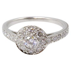 Tiffany & Co. Bague de fiançailles en platine avec diamant rond de 0,64 carat G VS