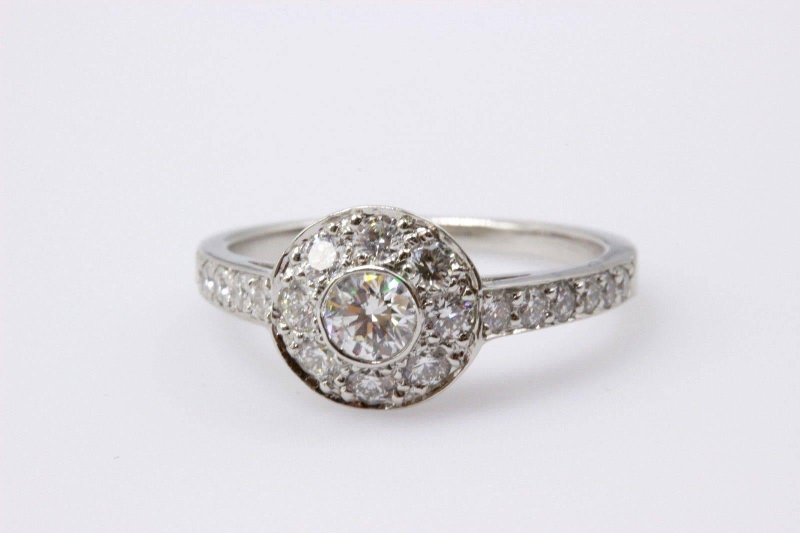 Tiffany & Co. Runder runder Kreis 0,64 Karat G VS Diamant-Verlobungsring aus Platin im Angebot 6