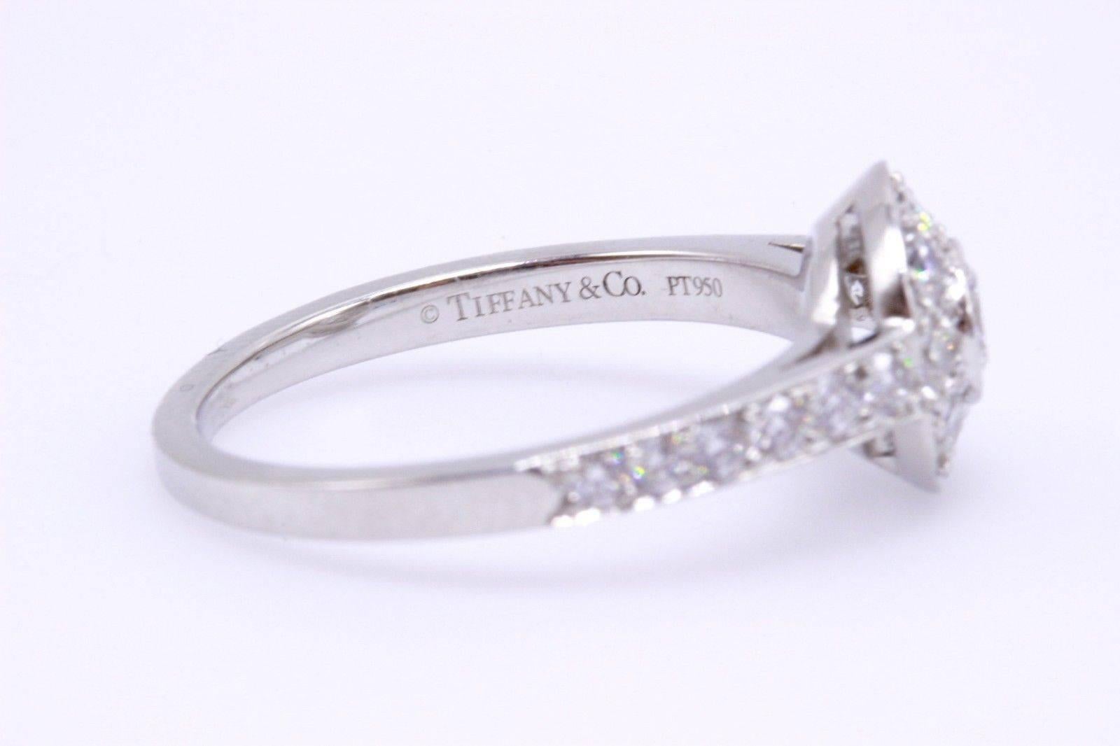 Tiffany & Co. Runder runder Kreis 0,64 Karat G VS Diamant-Verlobungsring aus Platin im Angebot 1
