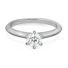 Tiffany & Co. Rundschliff Diamant Solitär Verlobungsring Platin 0,49Cttw
