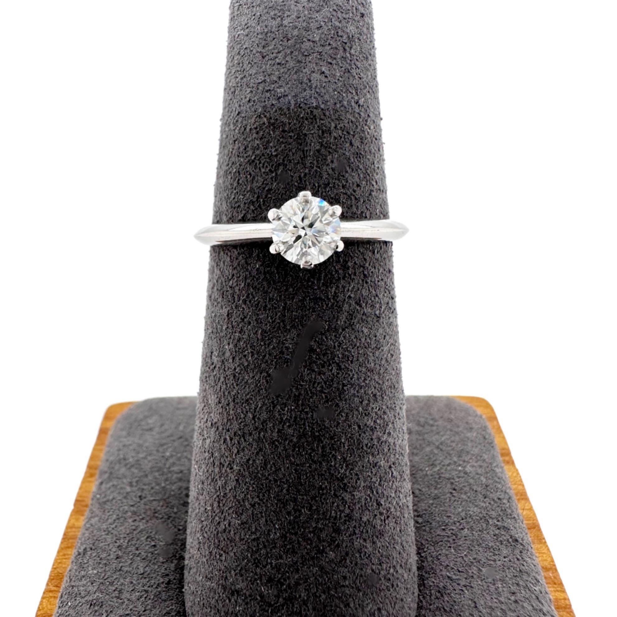 Tiffany & Co. Round Diamond 0.42 Carat D VS2 Solitaire Engagement Ring Platinum For Sale 3