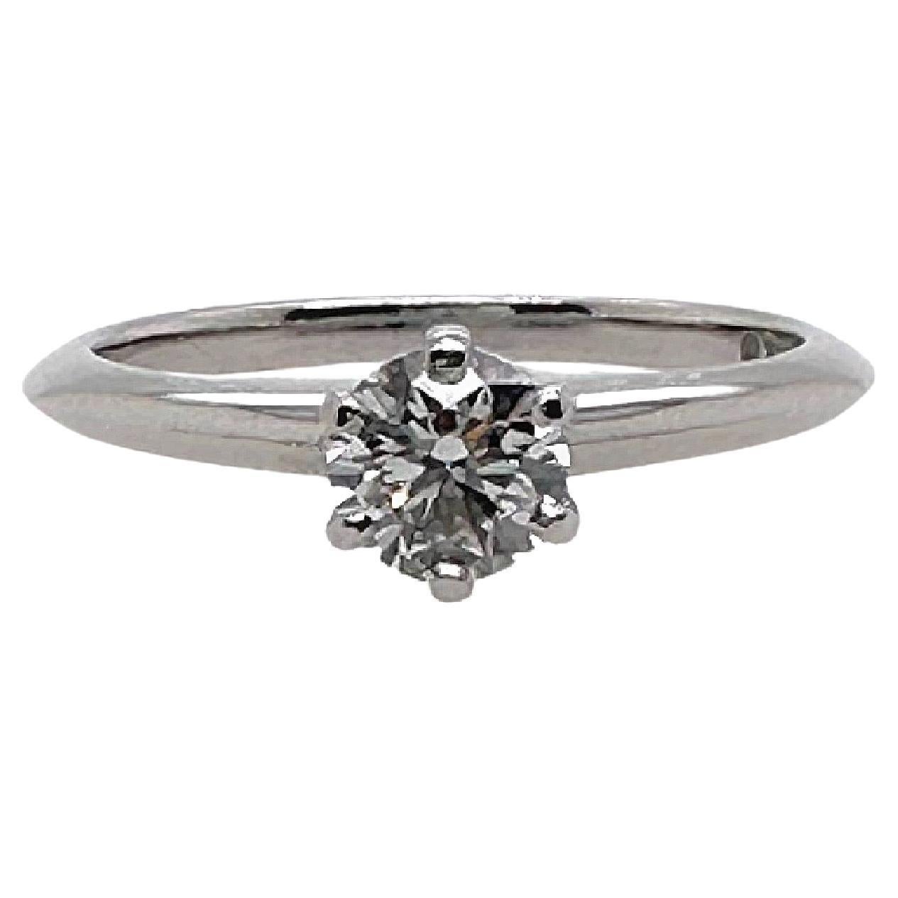 TIFFANY & CO Anillo de Compromiso Solitario de Platino Redondo 0,42 cts D VS1