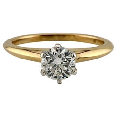 Tiffany & Co Round Diamond 0.46 ct E VVS1 18k Yellow Gold & Plat Engagement Ring