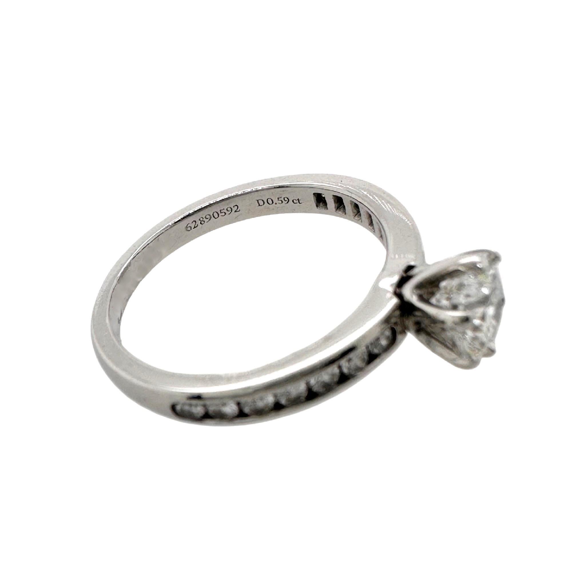 Tiffany & Co. Round Diamond 0.80 Tcw Channel Set Band Engagement Ring Platinum For Sale 3