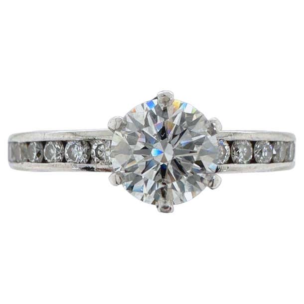 Channel Setting Round Tiffany and Co. Round Diamond 0.80 Tcw Channel Set Band Engagement Ring ...