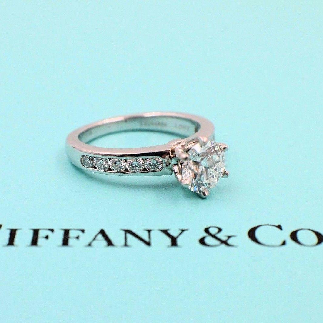 Women's Tiffany & Co. Round Diamond 1.06 Carat Platinum Diamond Band Engagement Ring