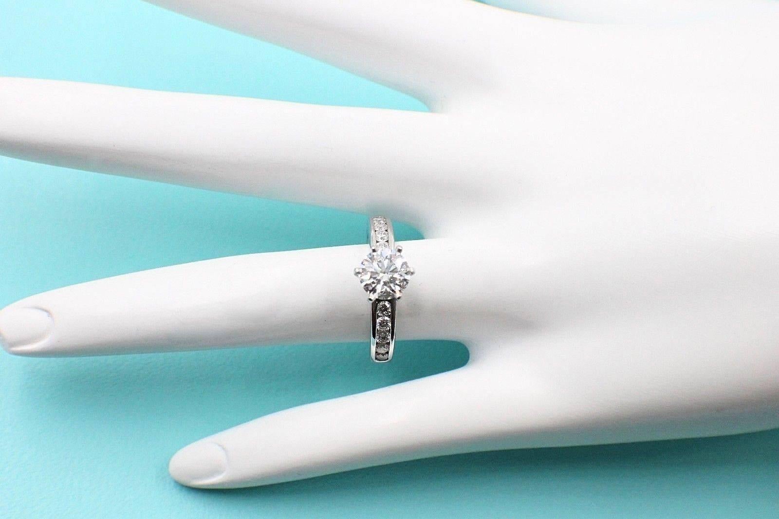 Tiffany & Co. Round Diamond 1.06 Carat Platinum Diamond Band Engagement Ring 3