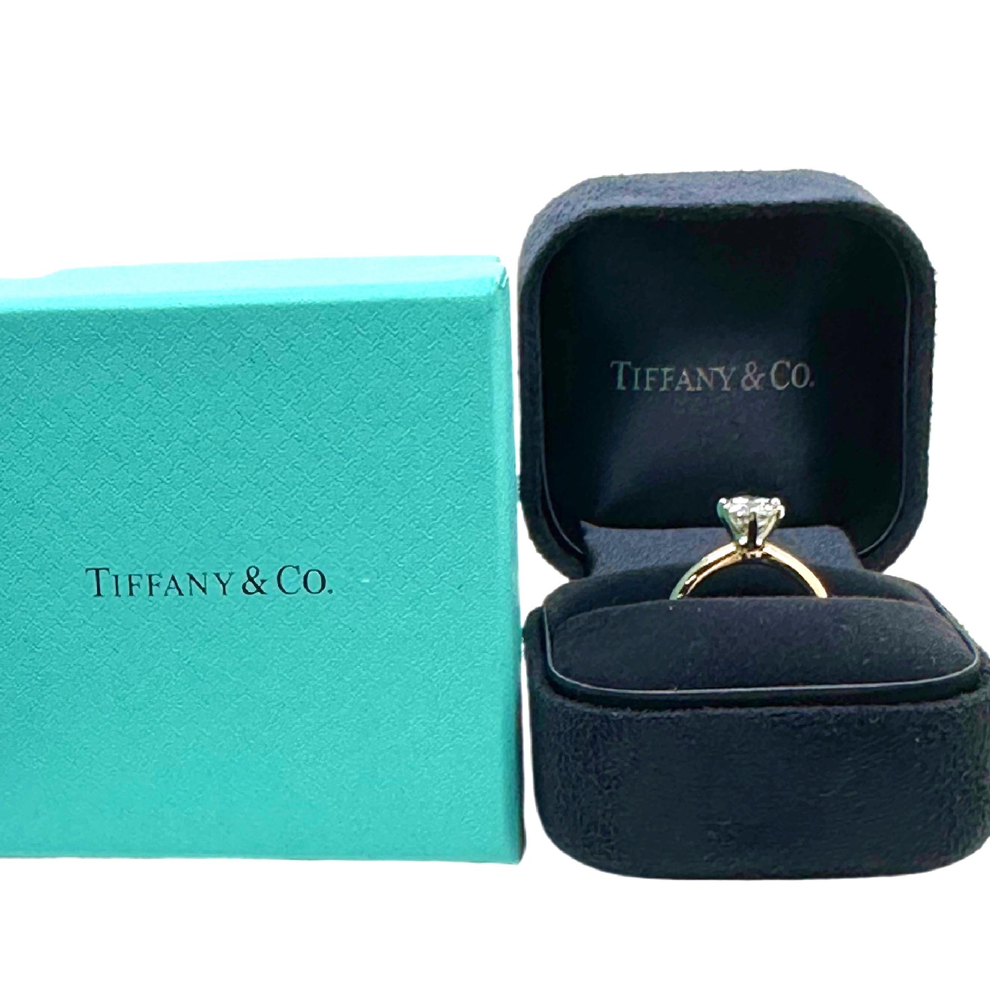 Tiffany & Co Tiffany Setting Solitaire Diamond Engagment Ring
Style:  Solitaire
Ref. number:  17/21/71317560
Metal:  18kt Rose Gold
Size / Measurements:  4.5 Sizable
TCW:  1.09 cts
Main Diamond:  Round Brilliant Diamond 1.09 cts
Color & Clarity:  I,