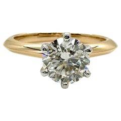 TIFFANY & CO Bague de fiançailles en or rose 18 carats avec diamant rond 1,09 carat I VS1