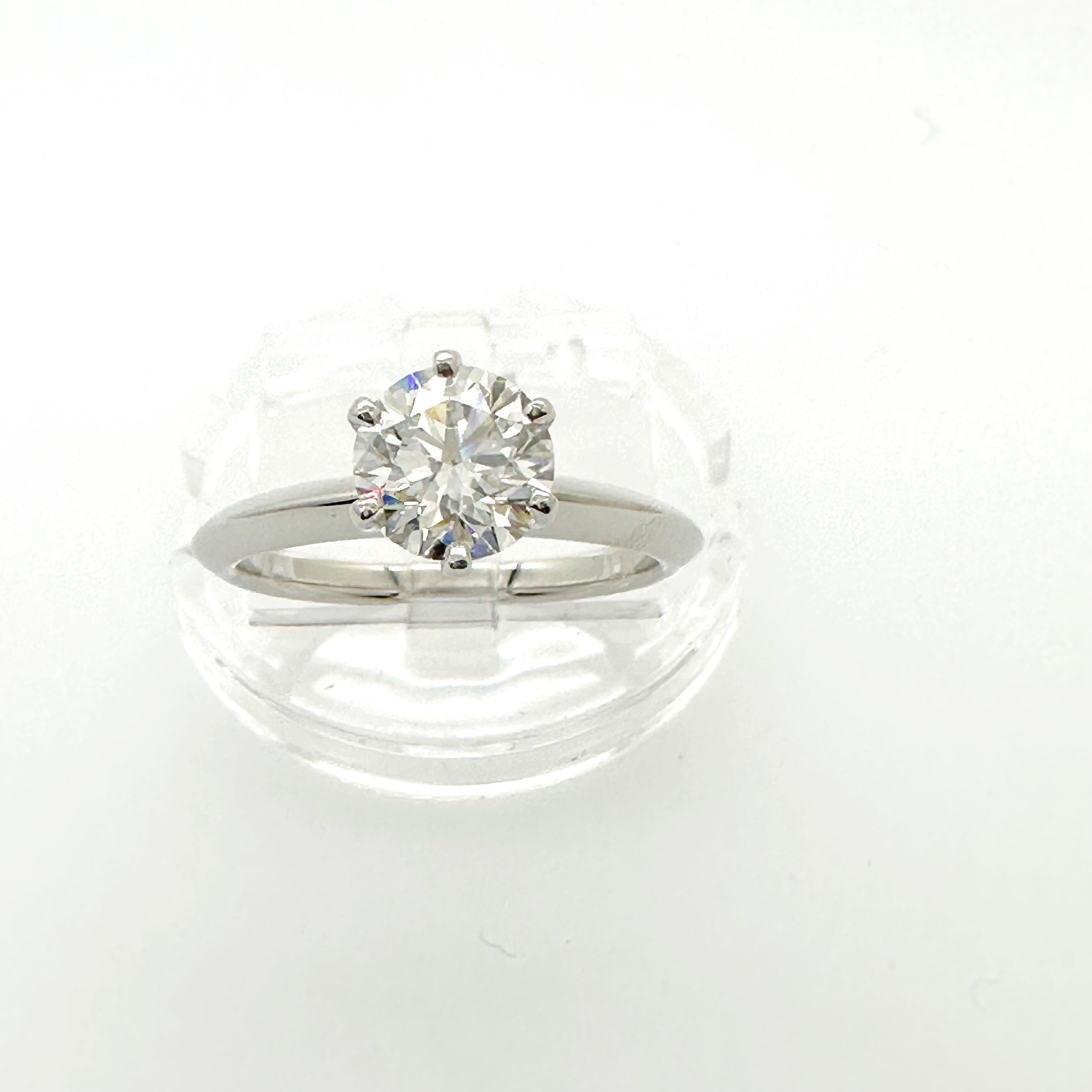 Tiffany & Co. Round Diamond 1.12 CTS G VS1 Solitaire Engagement Ring COA Box For Sale 9