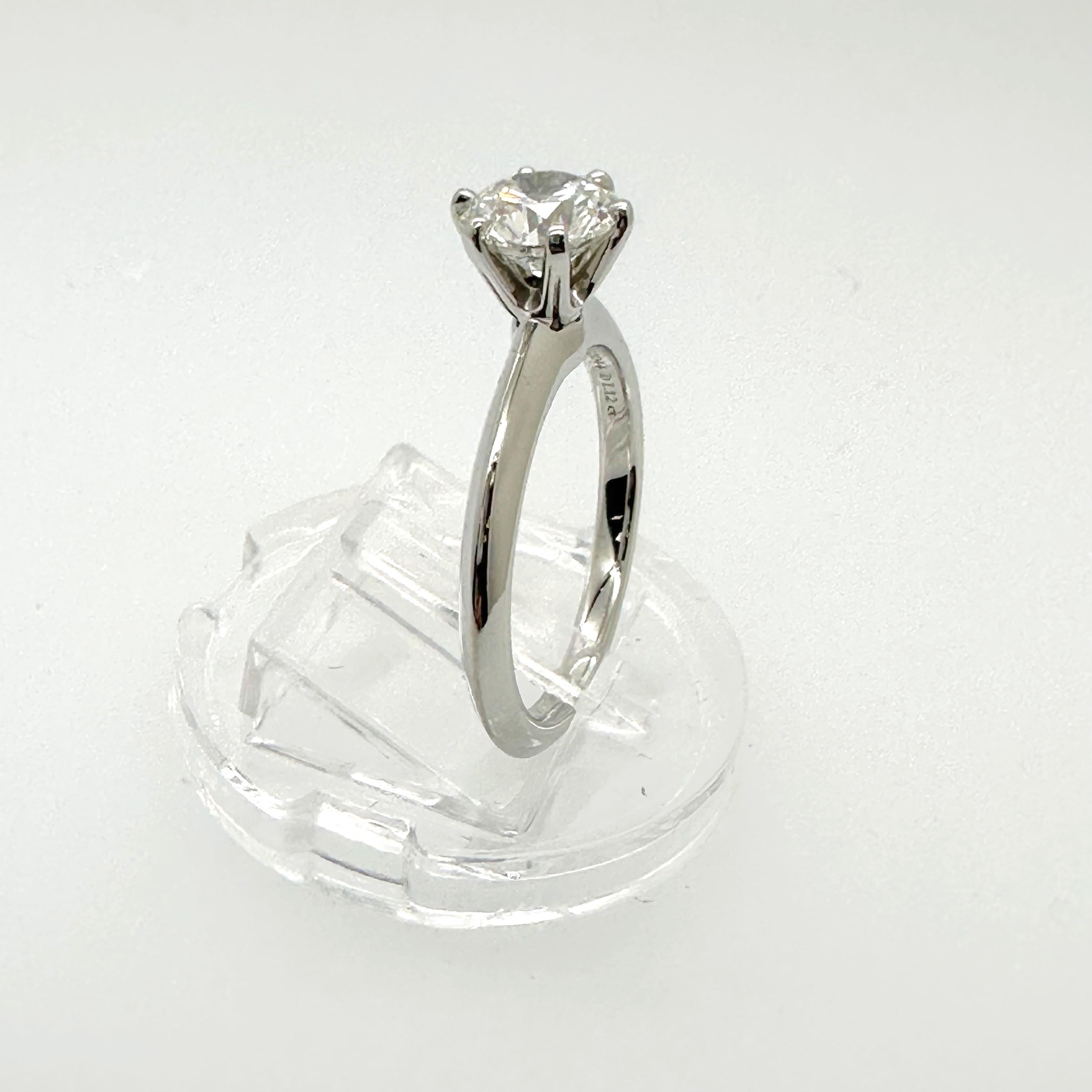 Tiffany & Co. Round Diamond 1.12 CTS G VS1 Solitaire Engagement Ring COA Box For Sale 10