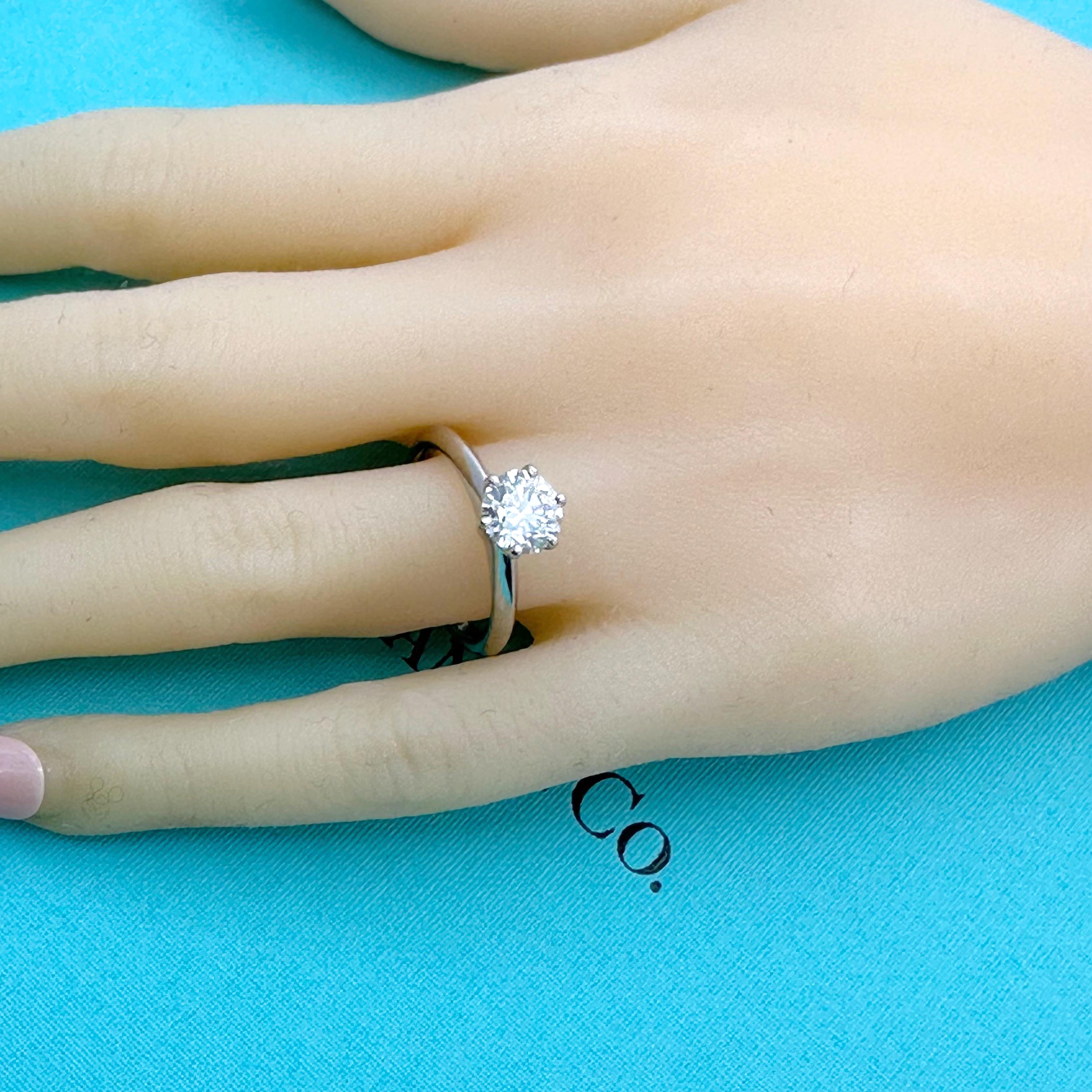 Tiffany & Co. Round Diamond 1.12 CTS G VS1 Solitaire Engagement Ring COA Box For Sale 12
