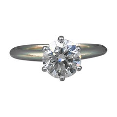 Tiffany & Co. Round Diamond 1.18 Carat H VS1 Ring 18 Karat Rose Gold Papers